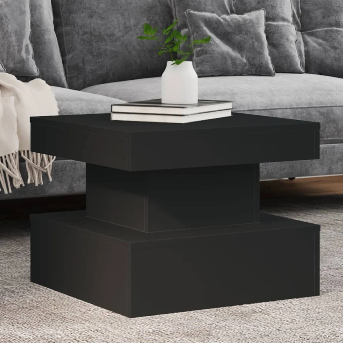 vidaXL vidaXL CoffeeTable 50x50x40 LEDLights LivingRoom - Coffee Table