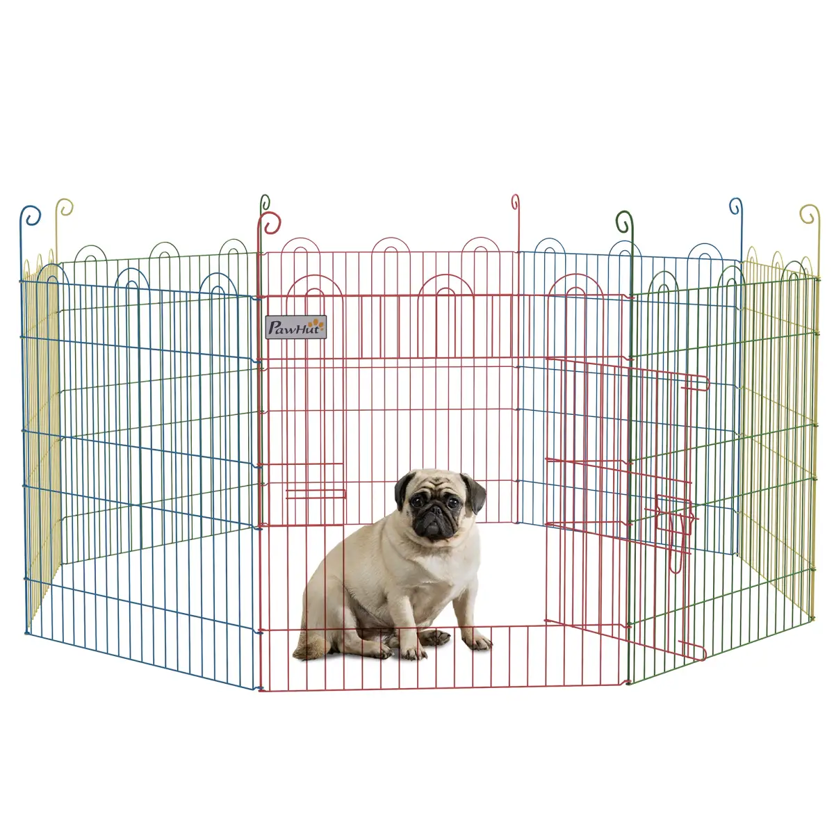PawHut PawHut Pet Playpen Dog Puppy Crate Kennel w/ Door, 60H x Φ156cm - Pet Playpen