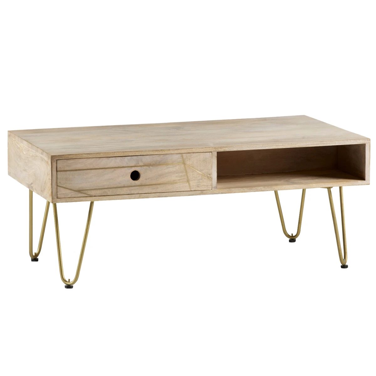 Indian Hub Premium Coffee Table 48Lx20W HairpinLeg LivingRoom - Coffee Table