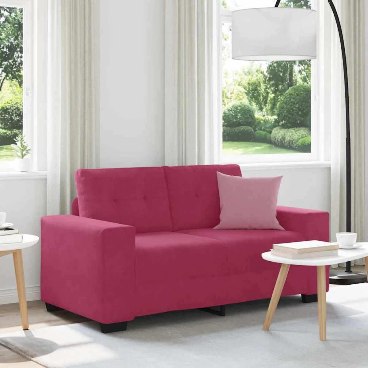 vidaXL VidaXL Loveseat Sofa Velvet Wine Red For Living Room - Sofa