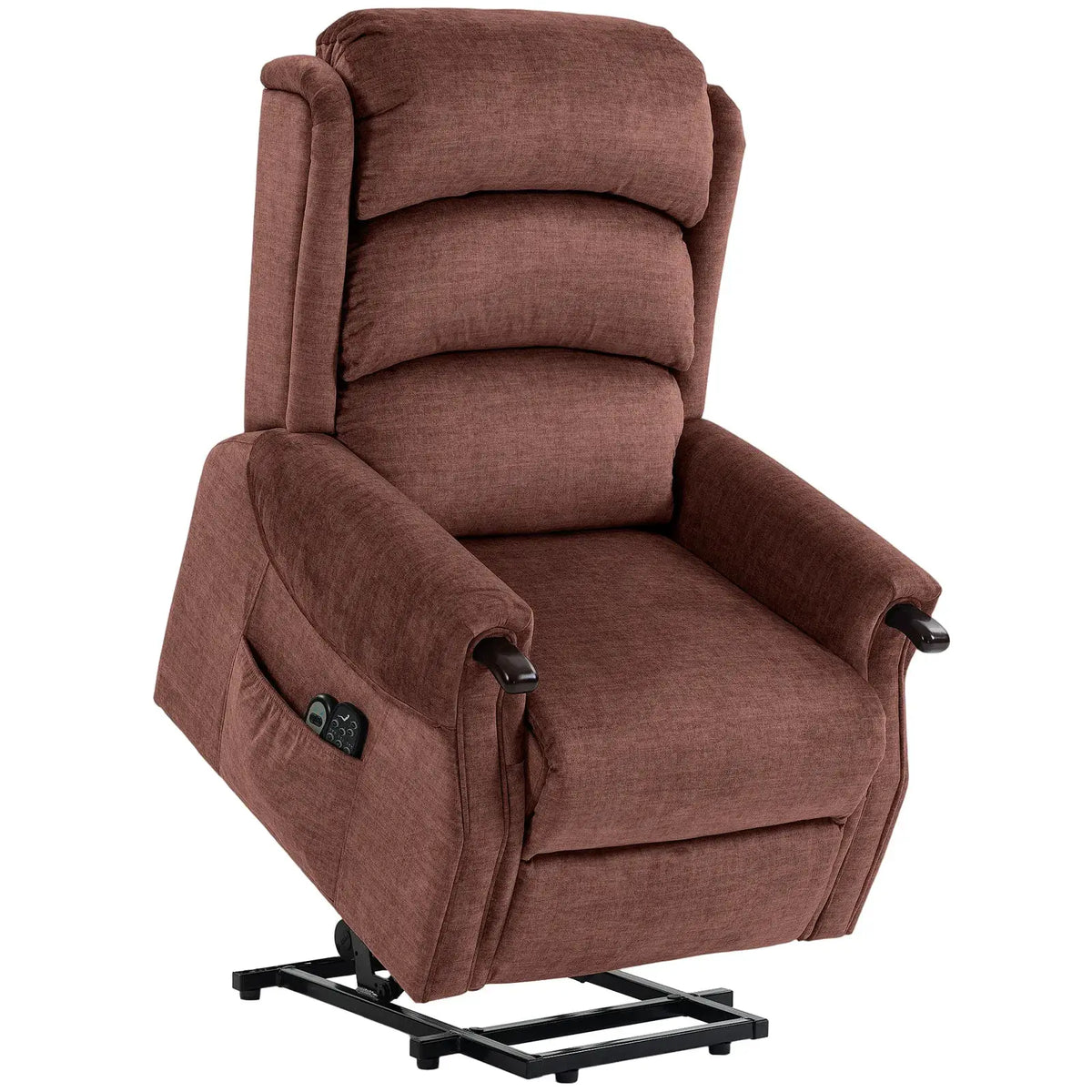HOMCOM Power Lift Recliner with Vibration Massage and Heat, Lift Chair for Tall with Wood Grip, Pocket Spring, Brown - from HOMCOM