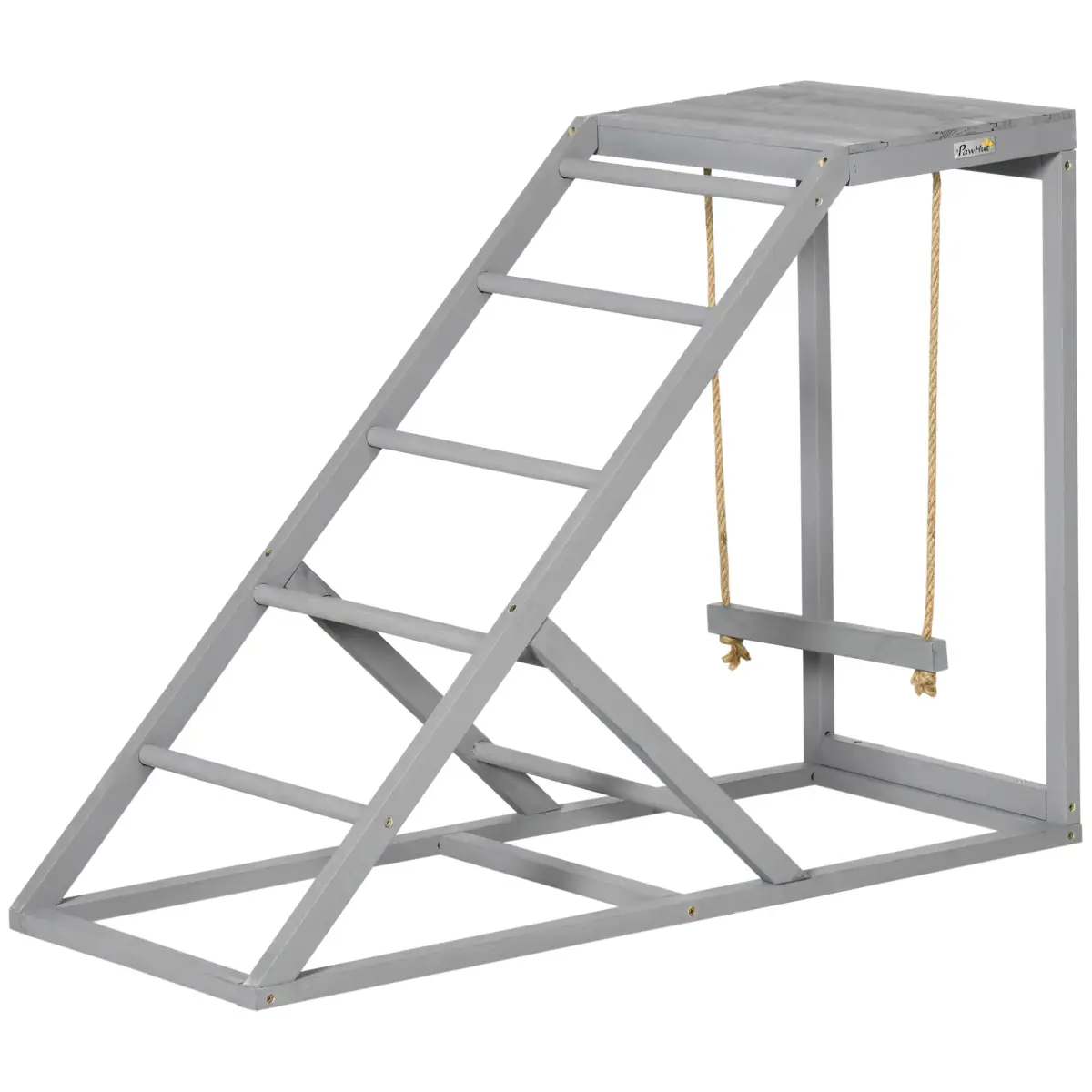 PawHut PawHut Chicken Coop Toy with Swing, Ladder, Platform for 2 Chickens, Hens, Grey - Chicken Coop