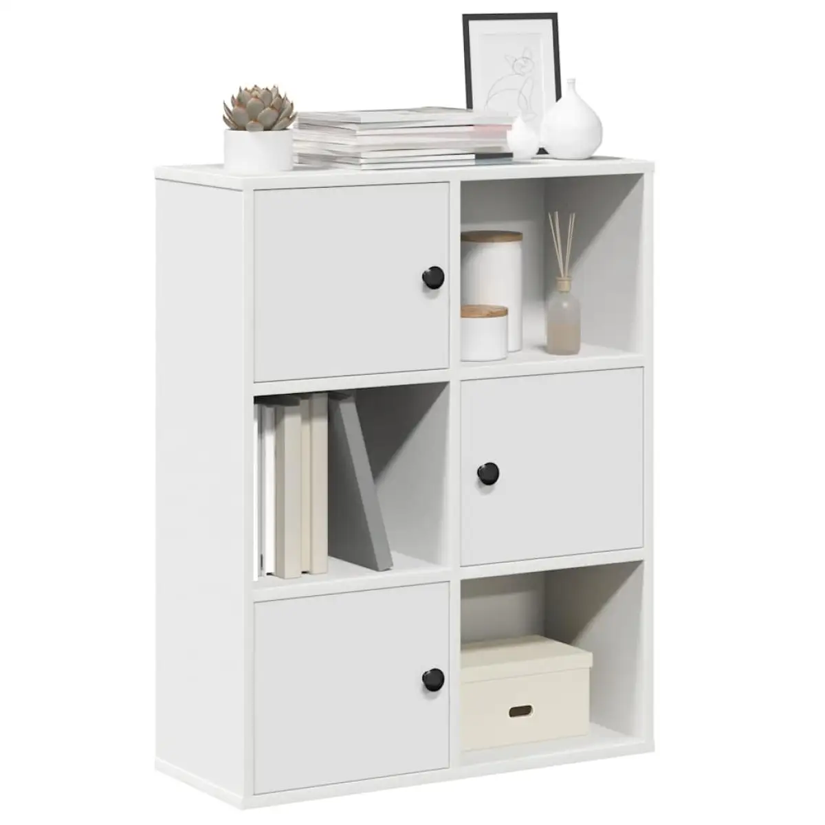 vidaXL vidaXL Bookcase White 60x24x76.5 cm Engineered Wood - Bookcase