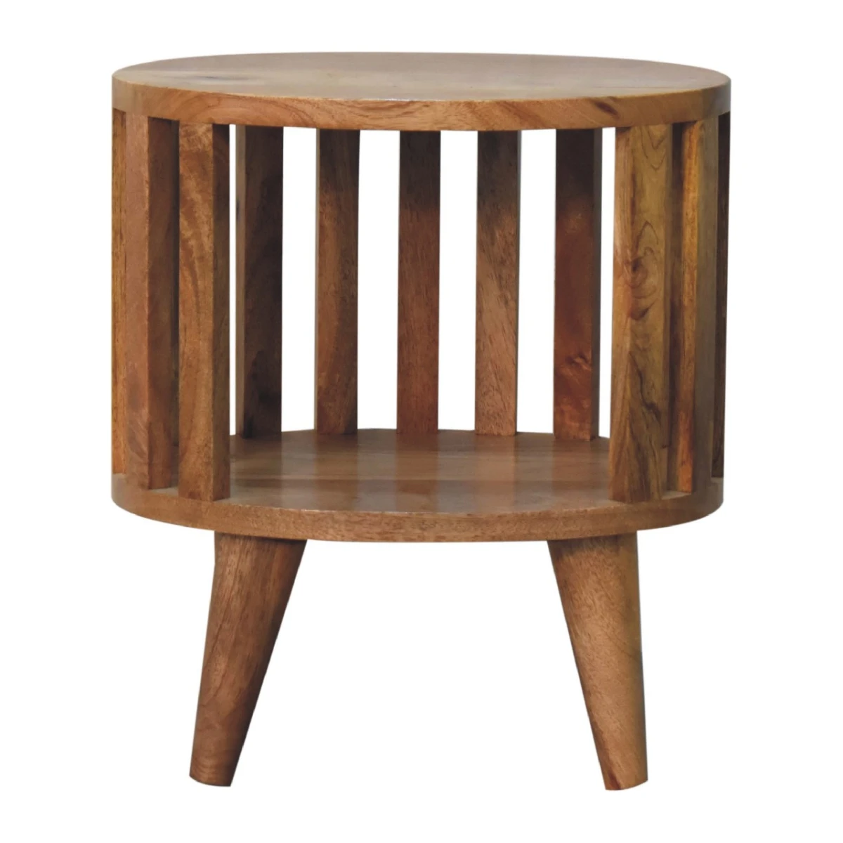 Artisan Bedside Table Solid Mango Wood Compact Single Shelf With Open Top For Modern Japanese Bedroom by Artisan Furniture