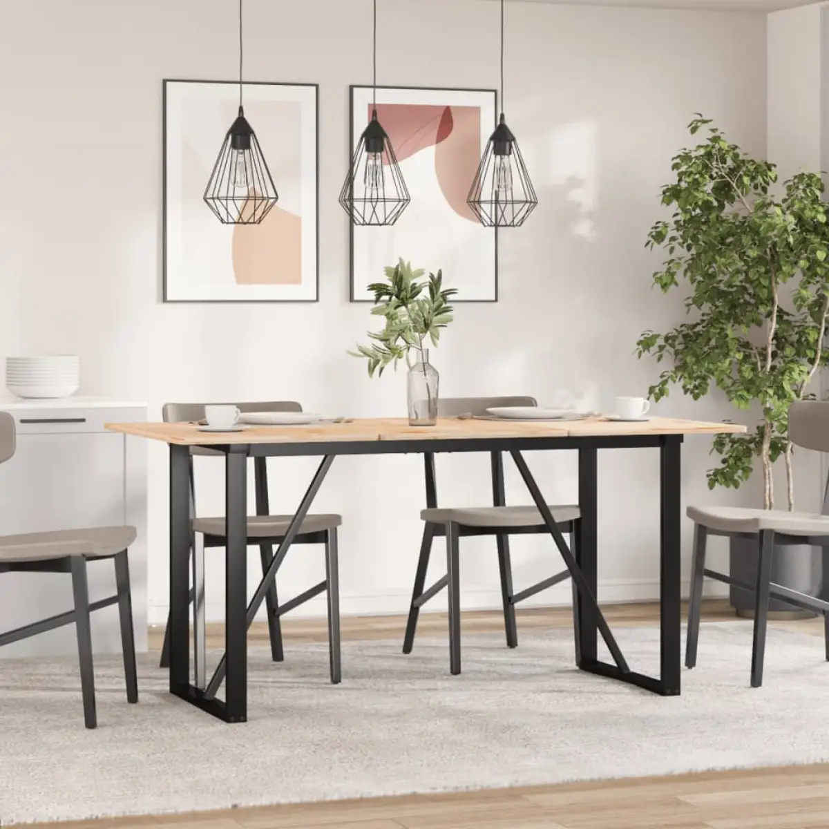 vidaXL vidaXL Dining Table Legs O-Frame 120x60x73 cm Steel - Dining Table