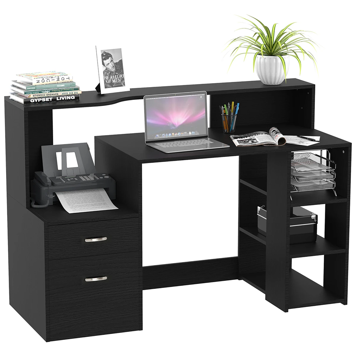 Unbranded HOMCOM Desk With Shelves 3Drawer Storage Office - Desk
