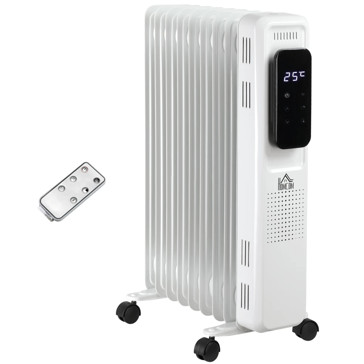 HOMCOM Oil Radiator 9 Fin Remote Timer Home - Radiator