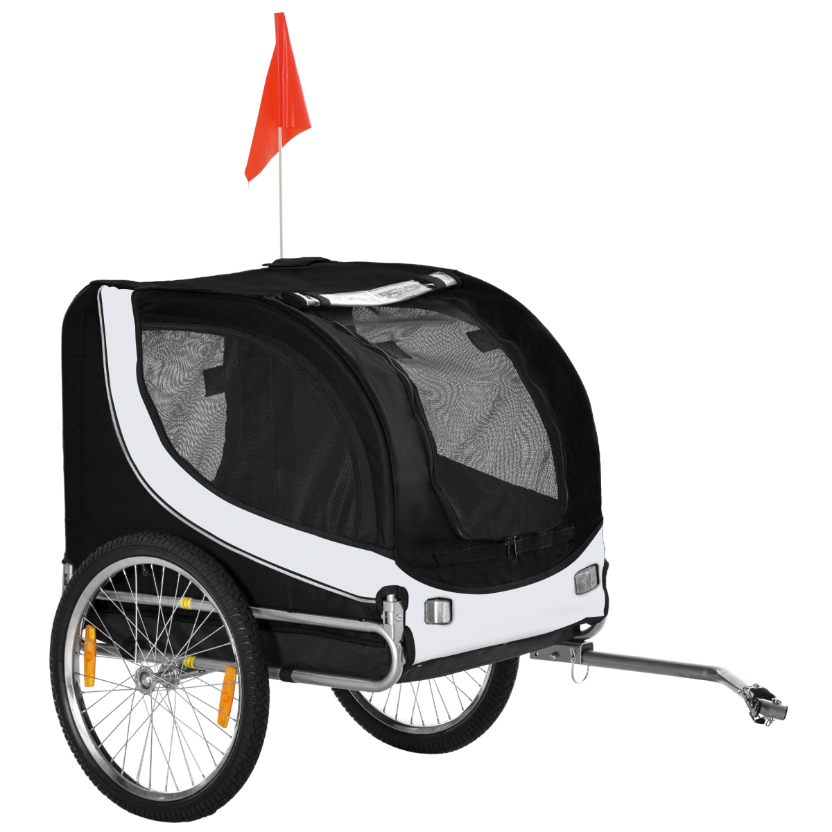 Pet Bicycle Trailer Dog Cat Bike Carrier Water Resistant Travel Steel Black - from Pawhut