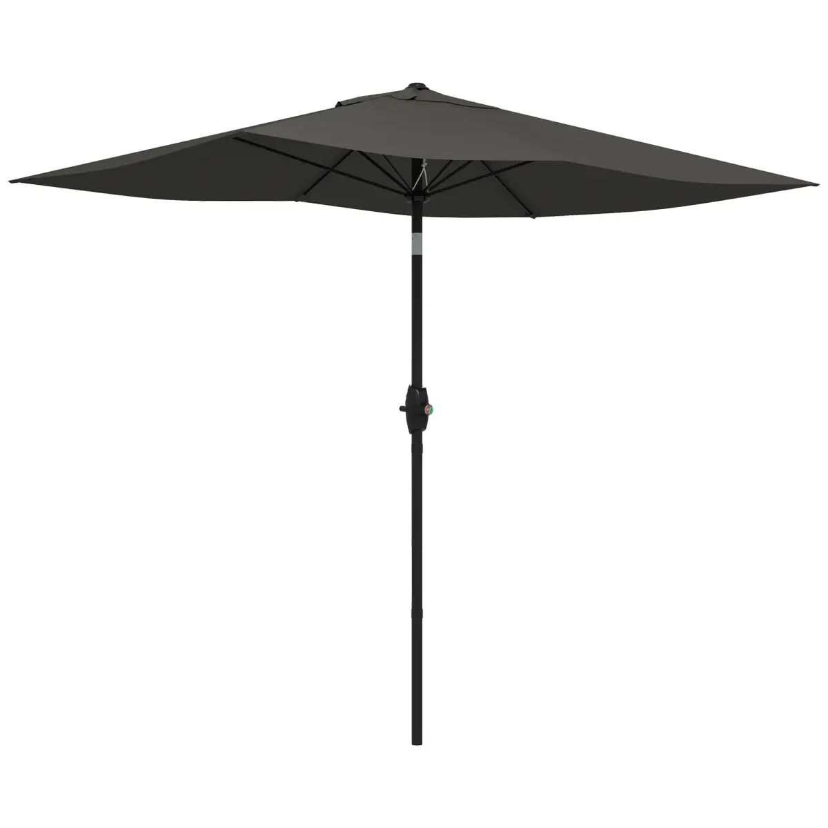 Outsunny Outsunny 2 x 3(m) Garden Parasol Rectangular Market Umbrella w/ Crank Dark Grey - Parasol