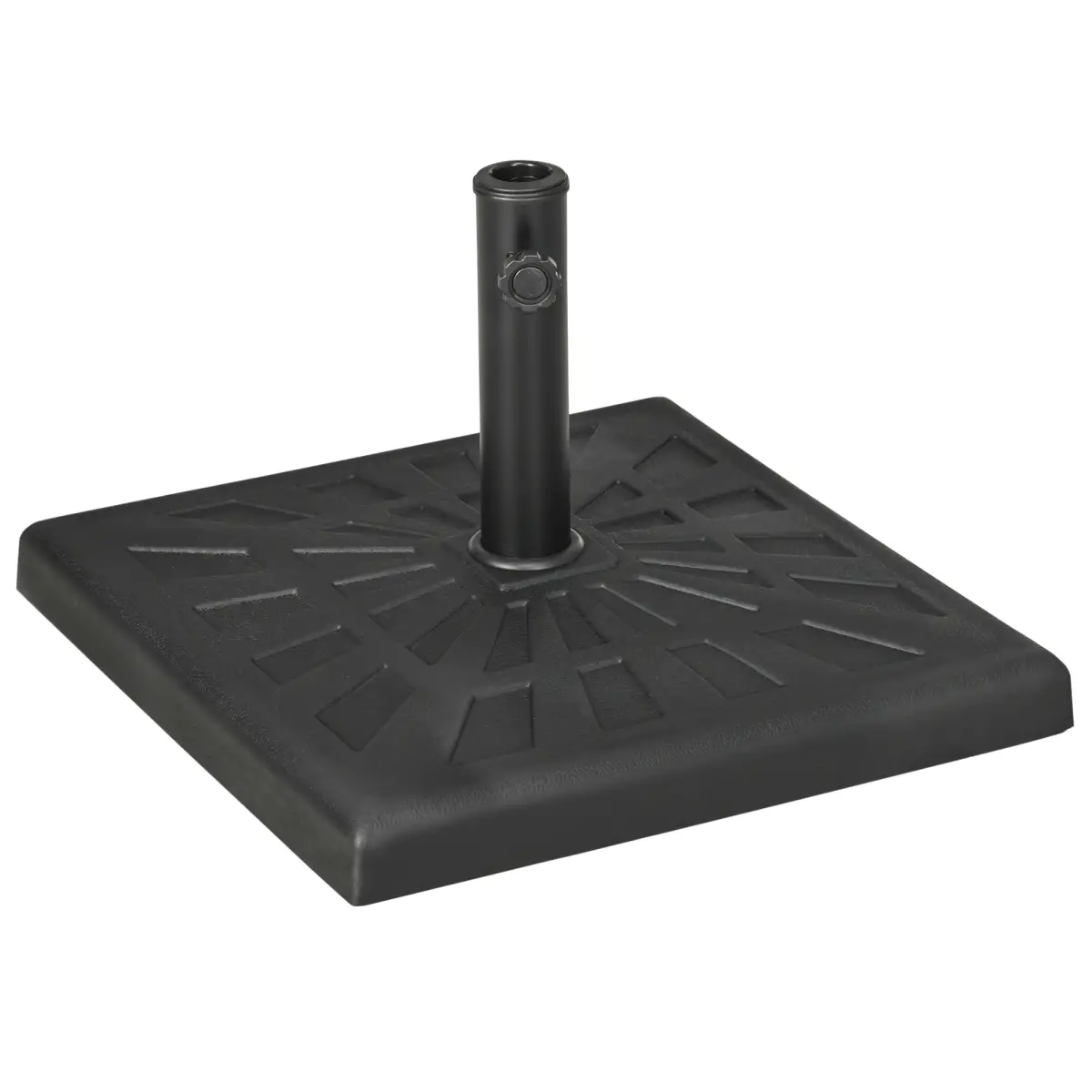 Outsunny Outsunny 19kg Square Resin Garden Parasol Base for Poles of 32mm, 38mm, 48mm - Parasol