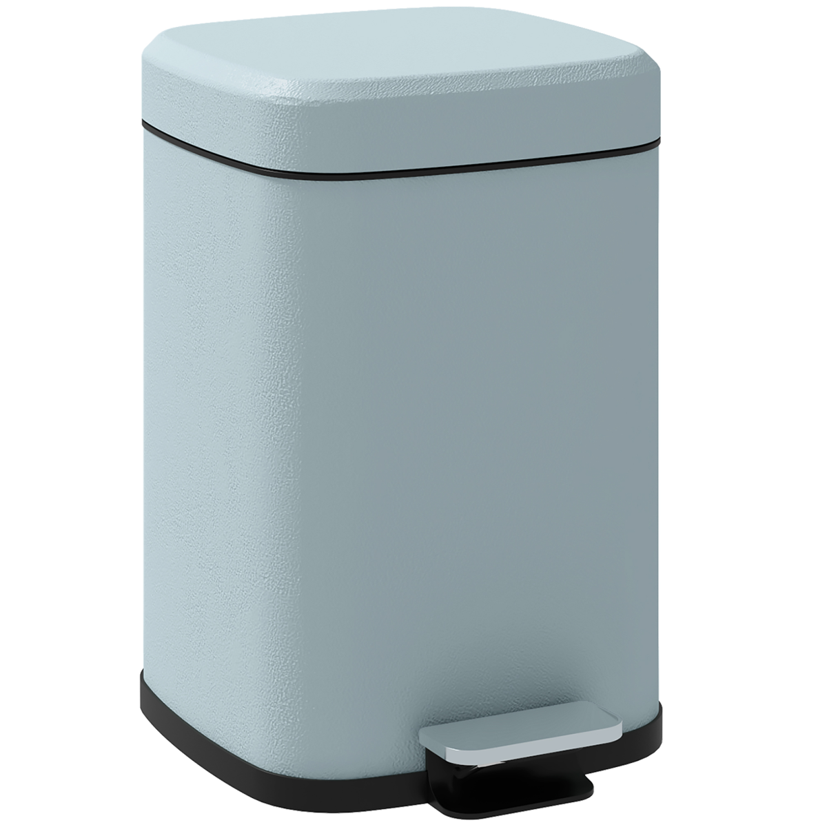 HOMCOM 12L Kitchen Pedal Bin, Metal Rubbish Bin with Soft-close Lid, Light Green - from PawHut