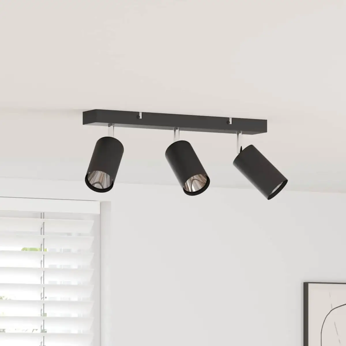 vidaXL vidaXL Ceiling Spotlight with Spotlights Black 38 x 6 x 16 cm Metal - Spotlight