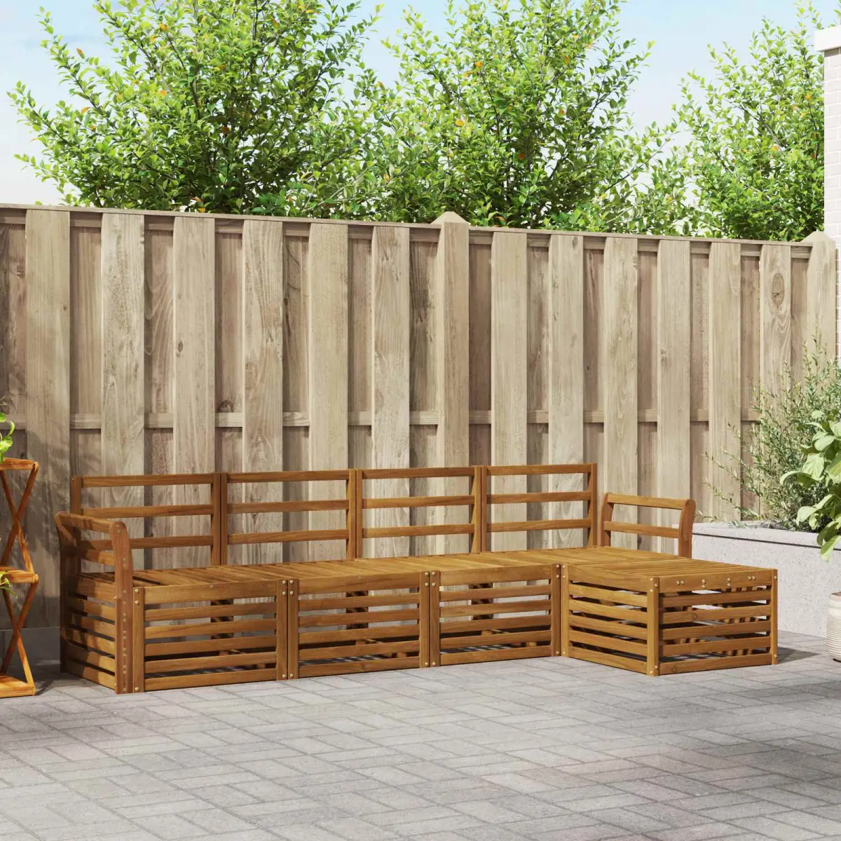 vidaXL vidaXL Outdoor Sofa Set 5 pcs Natural - Garden Sofa Sets