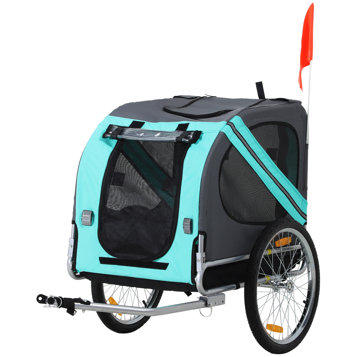 Pet Bicycle Trailer Dog Cat Bike Carrier Water Resistant W/ Hitch Coupler Green - from Pawhut