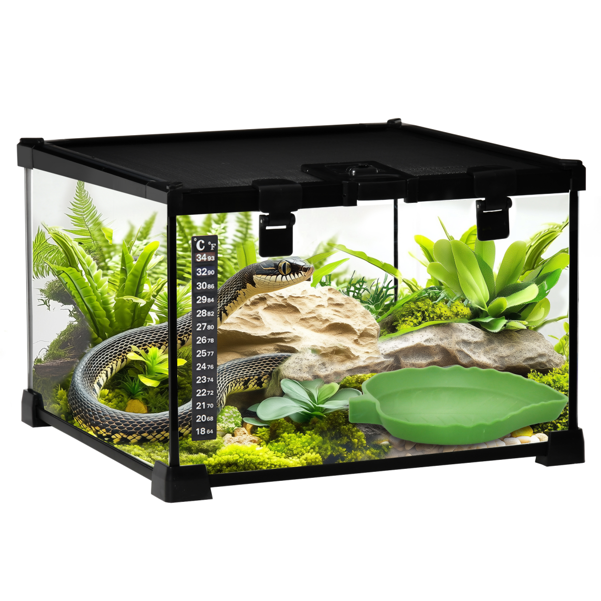 Glass Reptile Terrarium Habitats for Lizards, Frogs, Snake Pawhut - from Unbranded