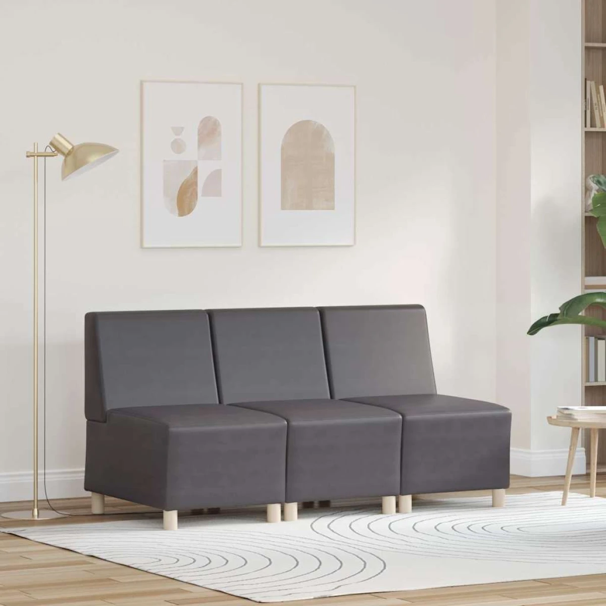 VidaXL Armless Modular Sofa 55x74x82cm Faux Leather Lounge by vidaXL