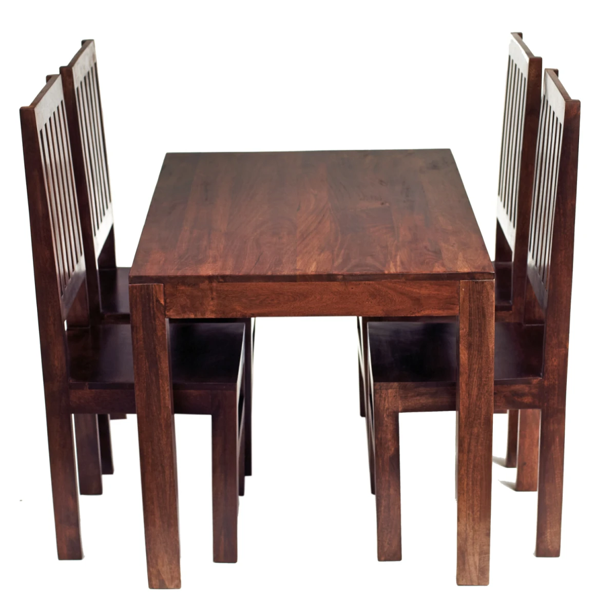 Indian Hub Toko Mango Dining Set 4ft Dark Walnut Home Dining - Dining Set
