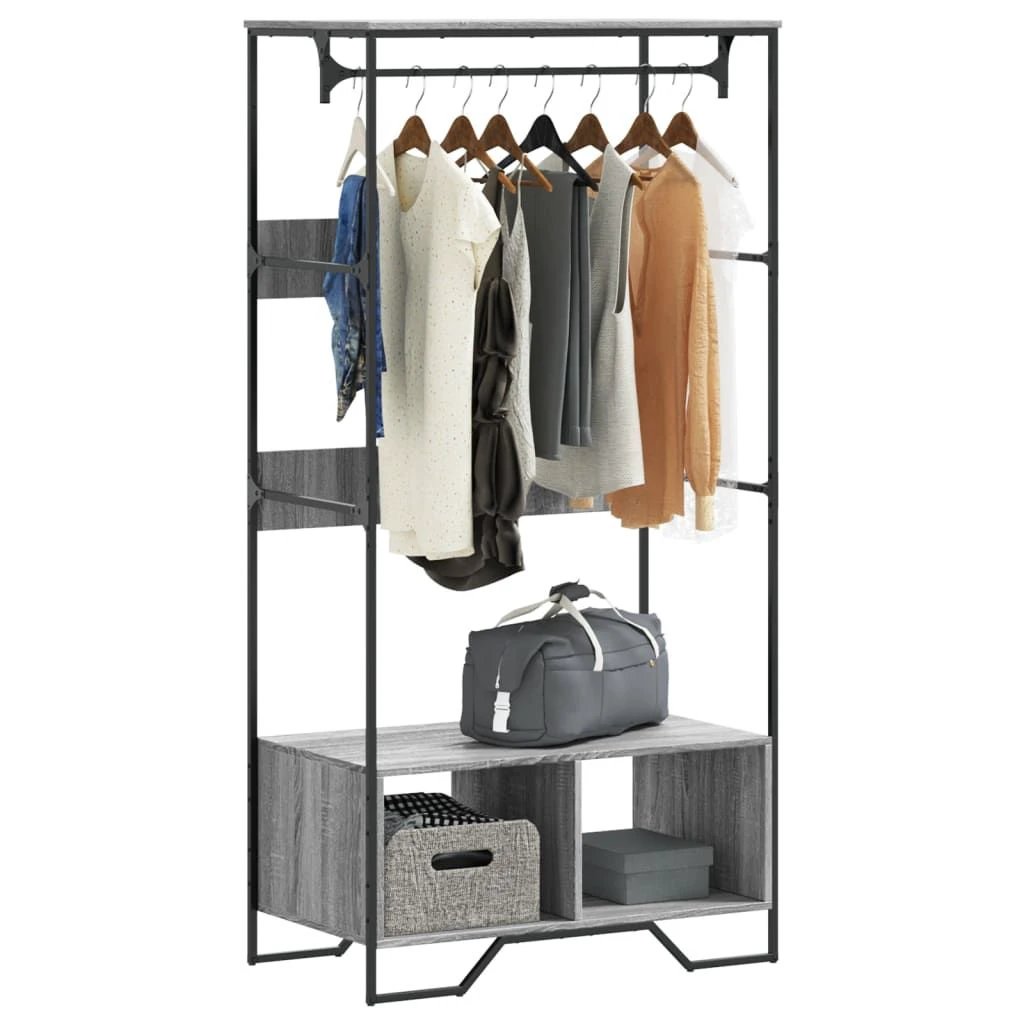 vidaXL Wardrobe Black 90x50x180 cm Engineered Wood by vidaXL