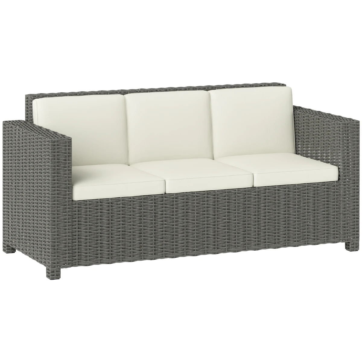 Outsunny Outsunny Rattan 3 Seat Sofa Cushions 10cm Thick Outdoor - Sofa