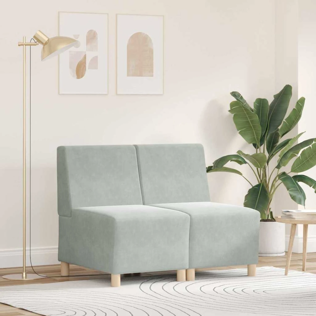 vidaXL VidaXL Armless Modular Sofa 55x74x82 Cm Velvet For Rooms - Sofa