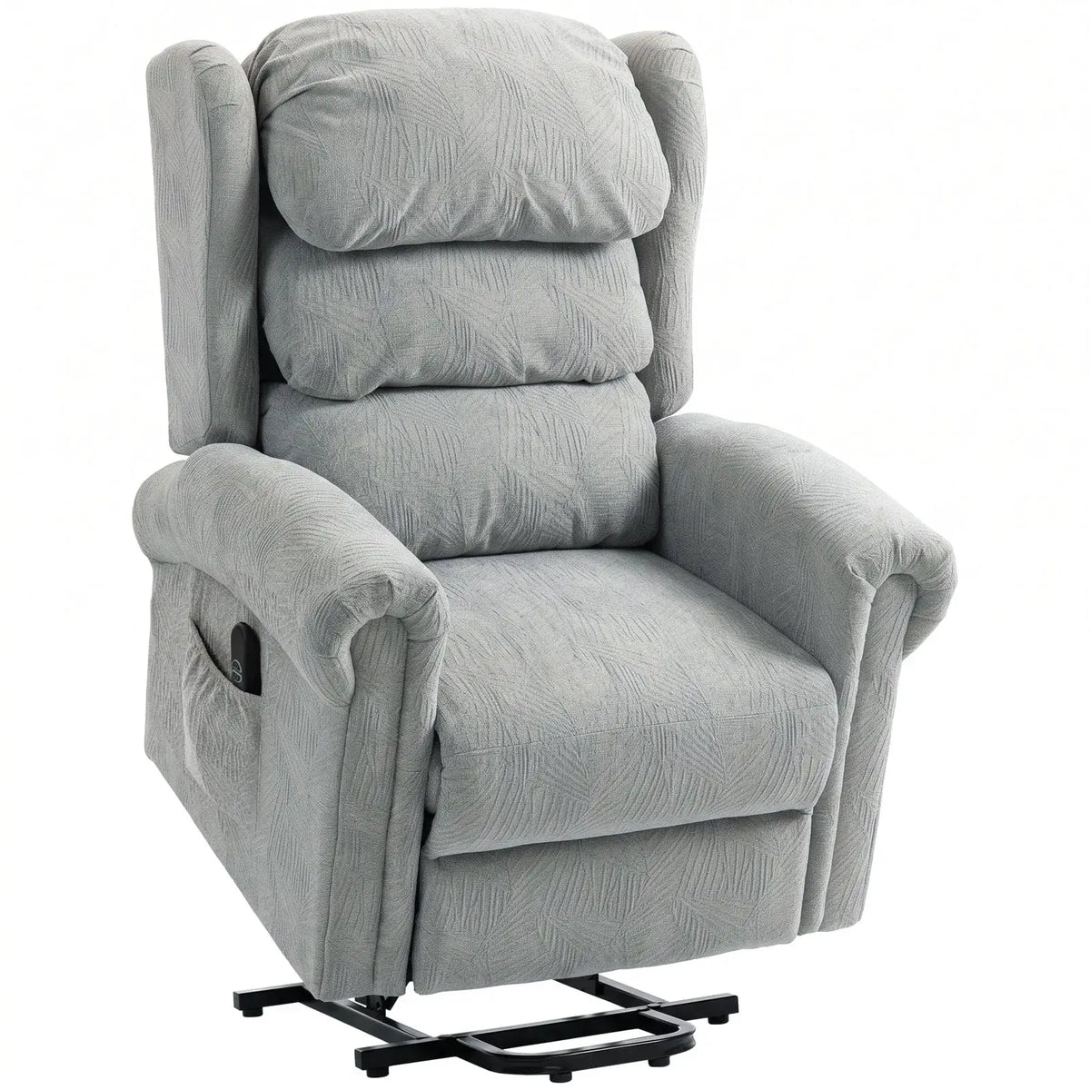 HOMCOM Velvet-Feel Electric Riser Recliner Chair - Grey - from HOMCOM