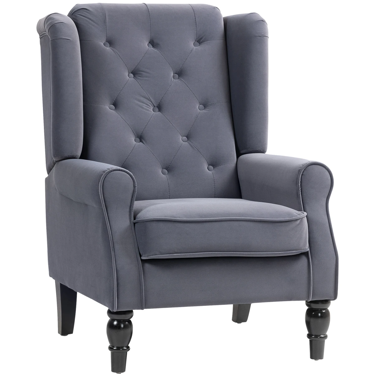 HOMCOM Accent Armchair Retro Tufted Velvet Upholstery Chair by HOMCOM