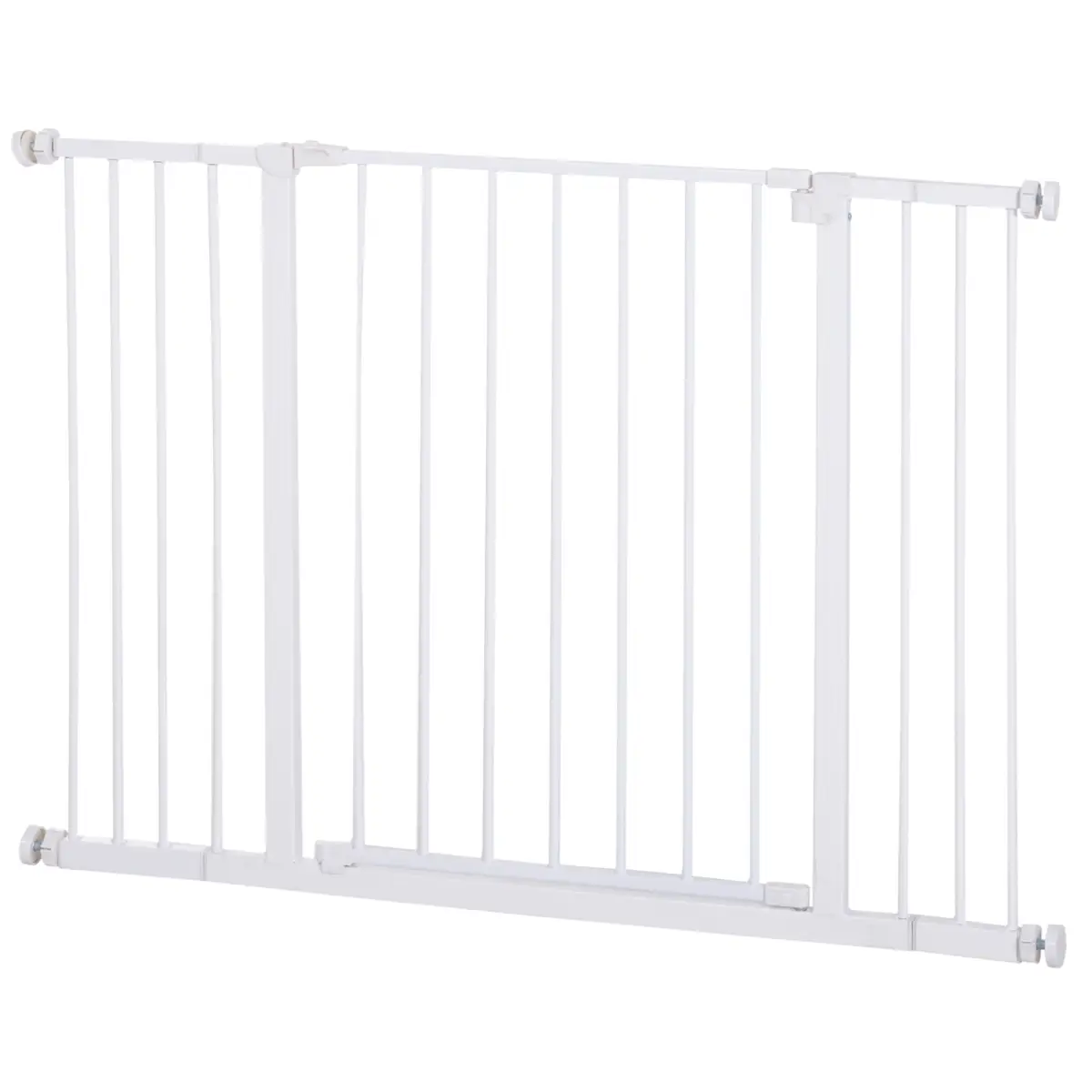 Pawhut Pressure Fit Dog Gate Pet Barrier for stairs doorway, 76-107cm Width White - Pet Gate