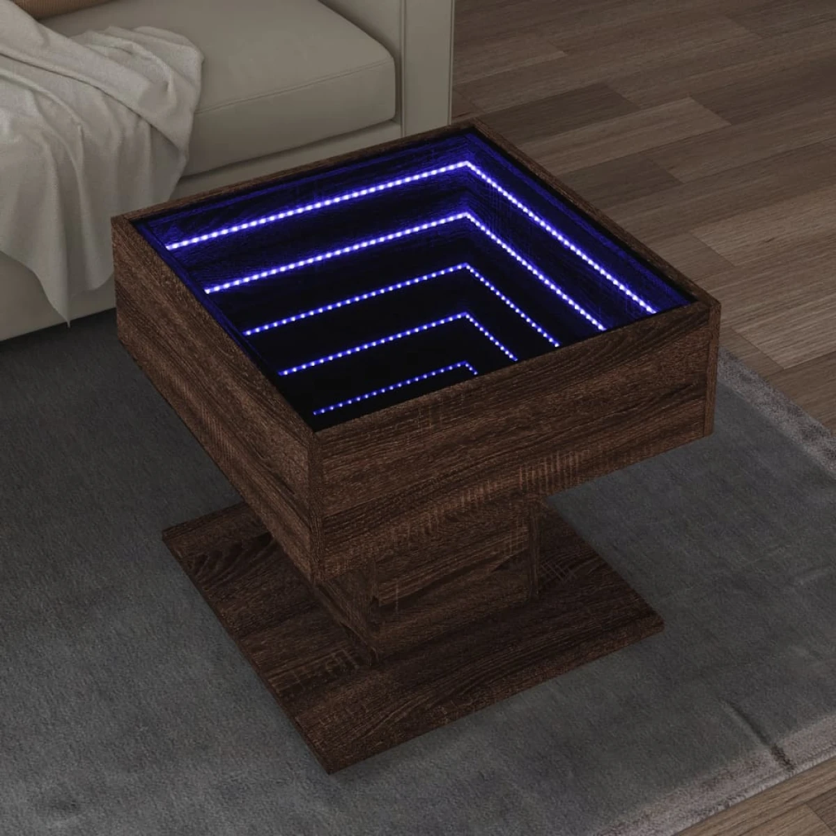 VidaXL Coffee Table 50x50x45 cm LED Mirror by vidaXL