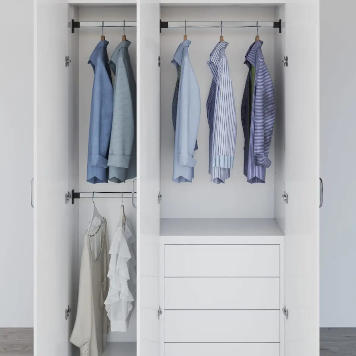 vidaXL Extendable Wardrobe Rails for Closet Organization vidaXL Aluminium Frame 58-100 cm 2 Piece Set - Wardrobe