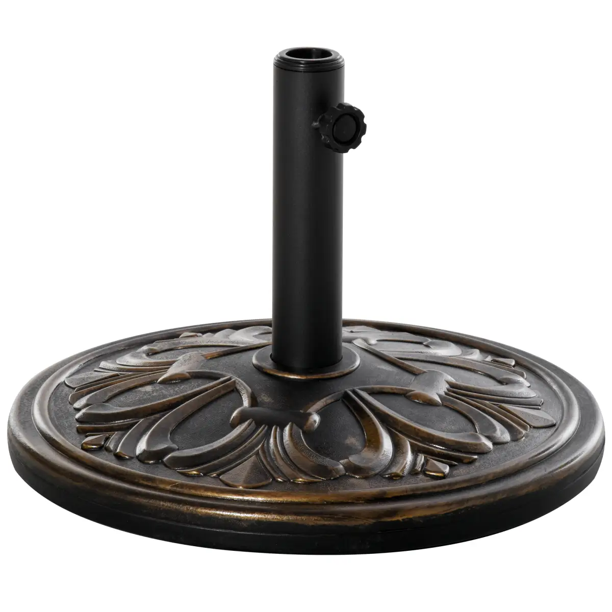Outsunny Outsunny 13KG Round Parasol Base Heavy Duty Cement Stand Umbrella Holder Bronze - Parasol