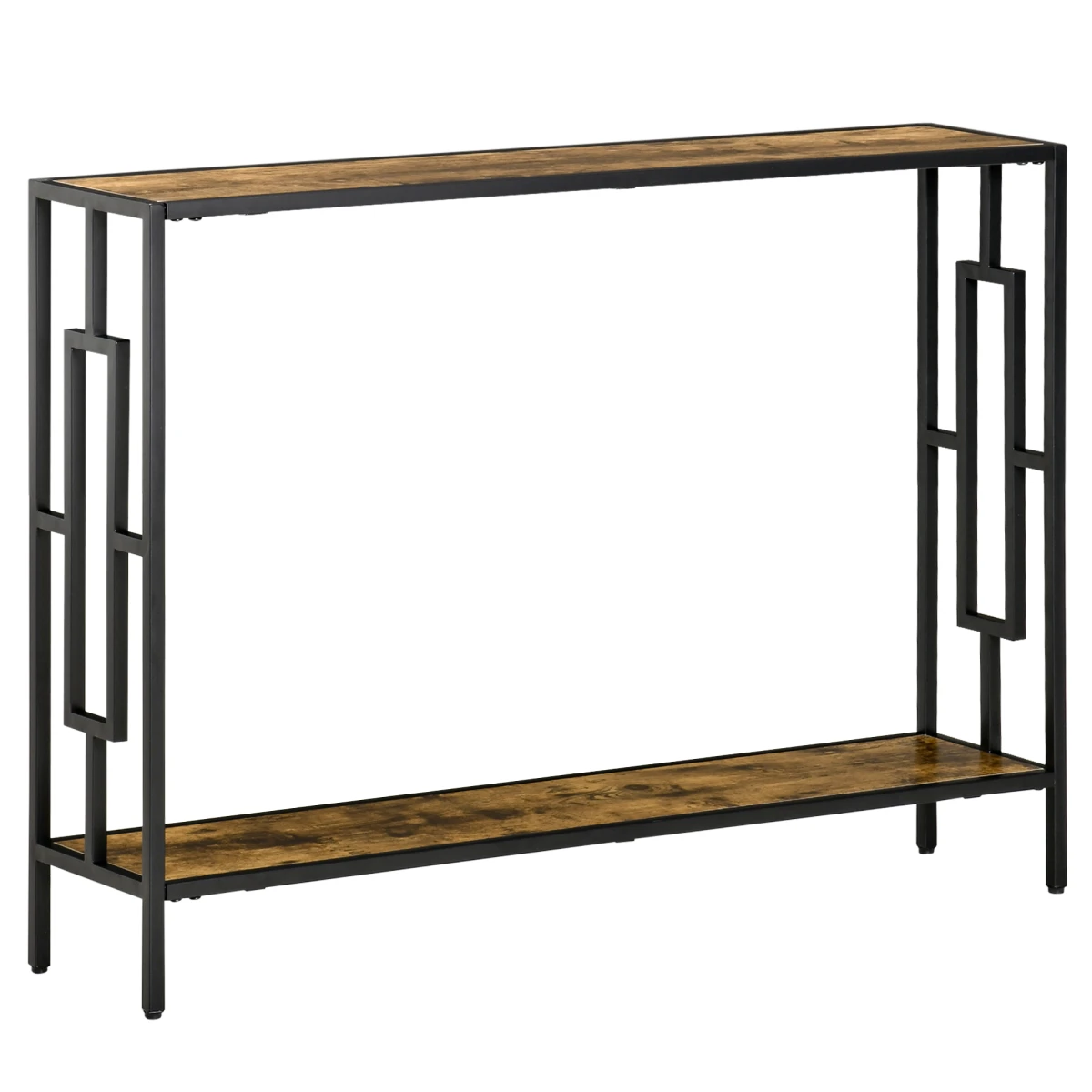 Industrial Console Desk Two Shelf Melamine Office by HOMCOM