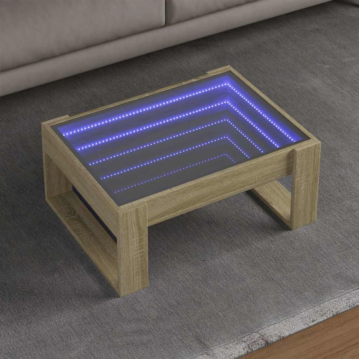 vidaXL VidaXL Coffee Table 70x53x30 LED Infinity Oak - Coffee Table