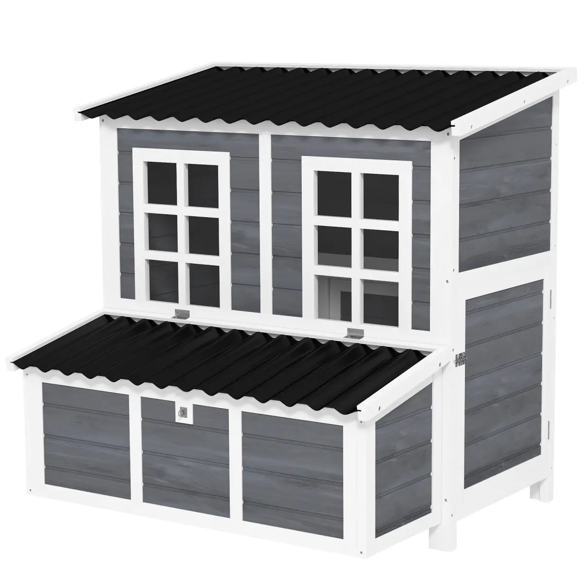 PawHut PawHut Wooden Chicken Coop w/ Nesting Box for 4-6 Chickens, 100 x 86 x 100cm - Chicken Coop
