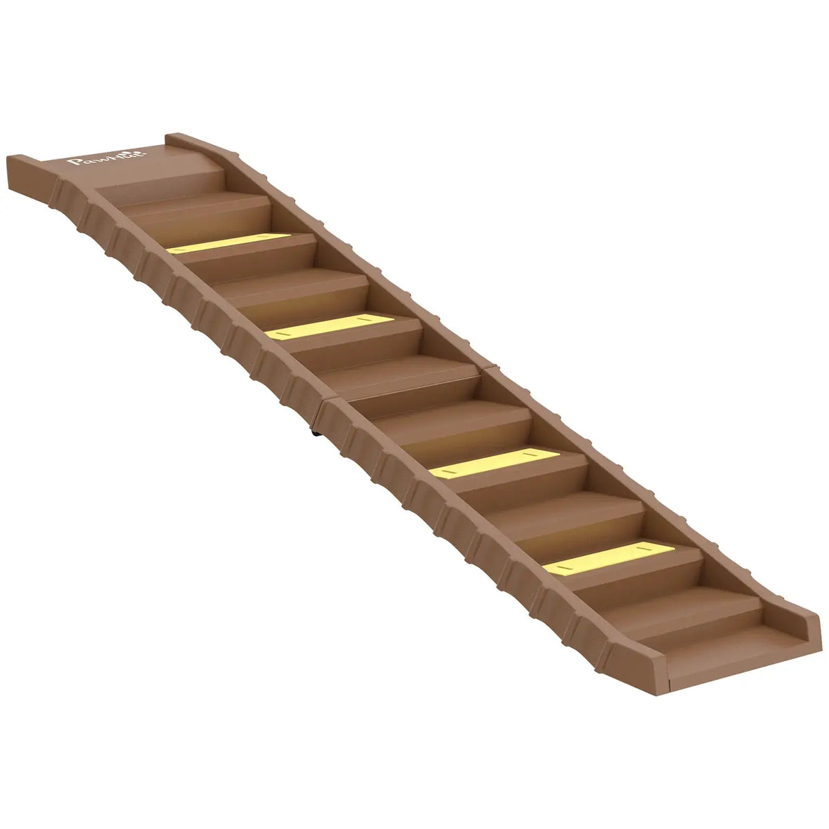 PawHut Dog Car Ramp with Anti-Slip Steps, 10-Steps Pet Stairs for Pets to Access Cars and High Beds, Brown - from PawHut