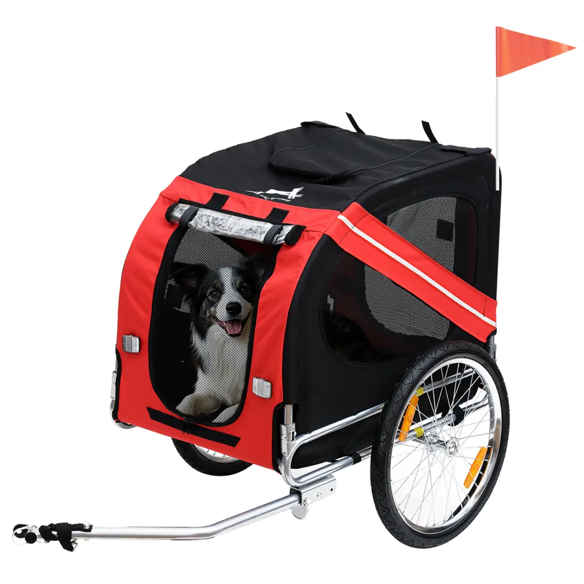Pawhut Pet Bicycle Trailer Dog Cat Bike Carrier Water Resistant W/ Hitch Coupler Red - Pet Carrier