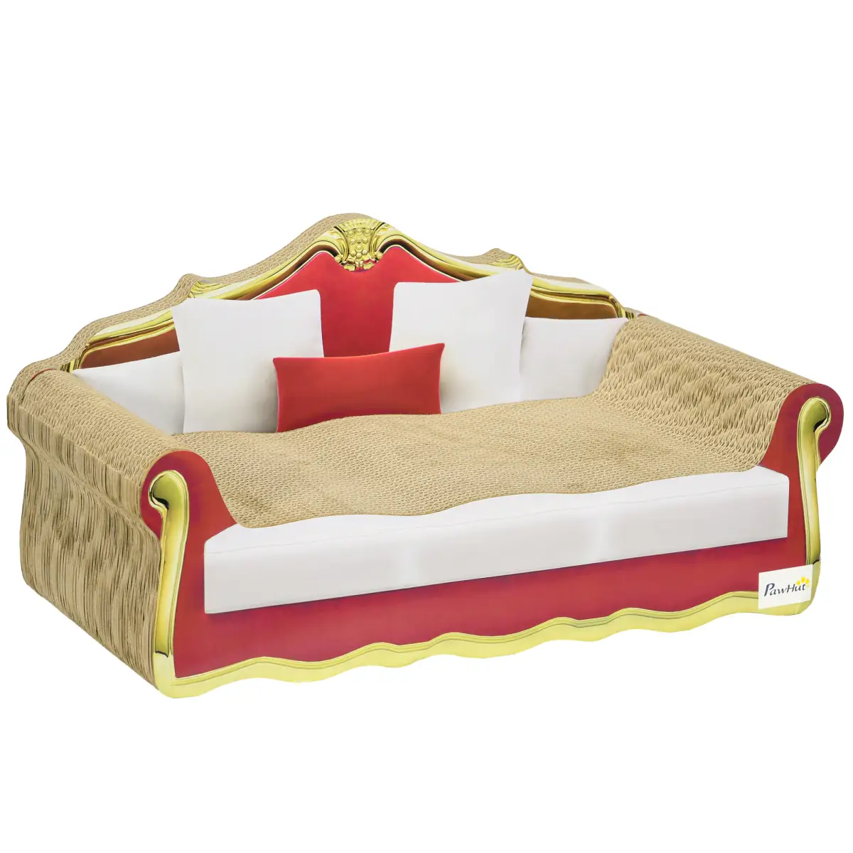 PawHut PawHut Cat Scratching Board, Cardboard Lounge Sofa with Catnip, 58 x 29.5 x 29cm - Dog Beds