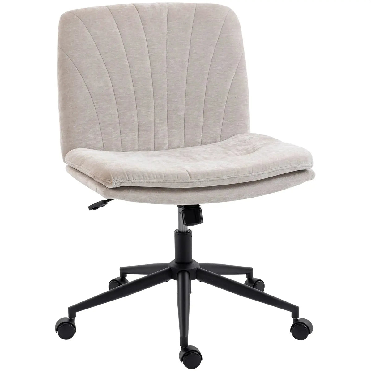 HOMCOM Criss Cross Chair with Wheels, No Arms - Beige - from HOMCOM