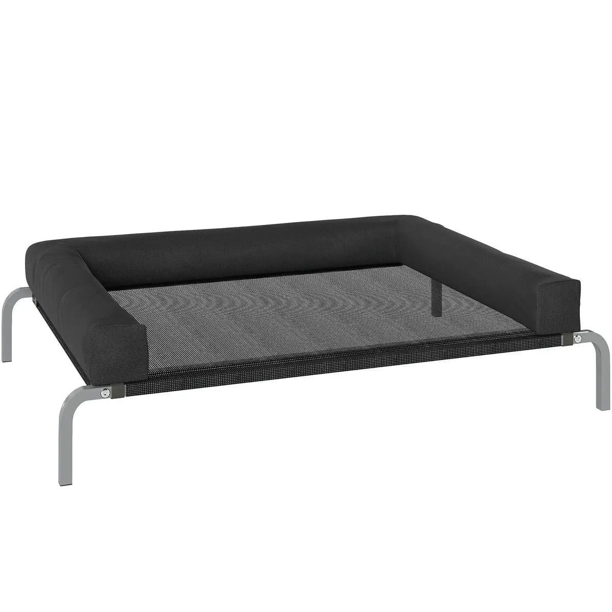 PawHut Elevated Dog Bed with Removable Bolsters, Raised Dog Bed for Medium Breeds, Portable Indoor & Outdoor Pet Cots, Black - from PawHut