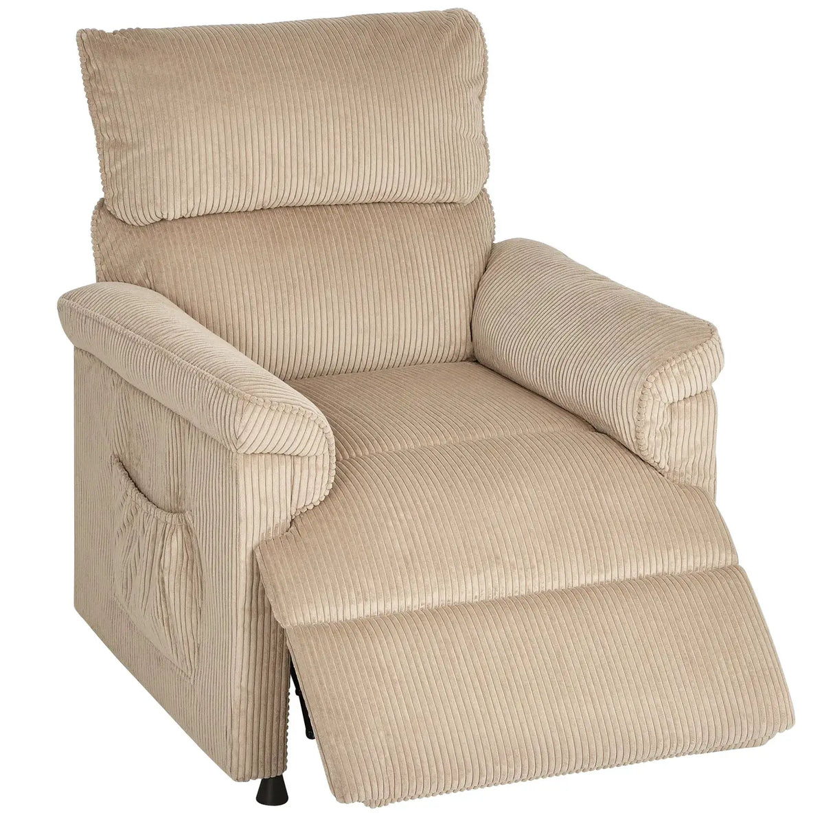 HOMCOM Corduroy Electric Massage Recliner - Brown - from HOMCOM