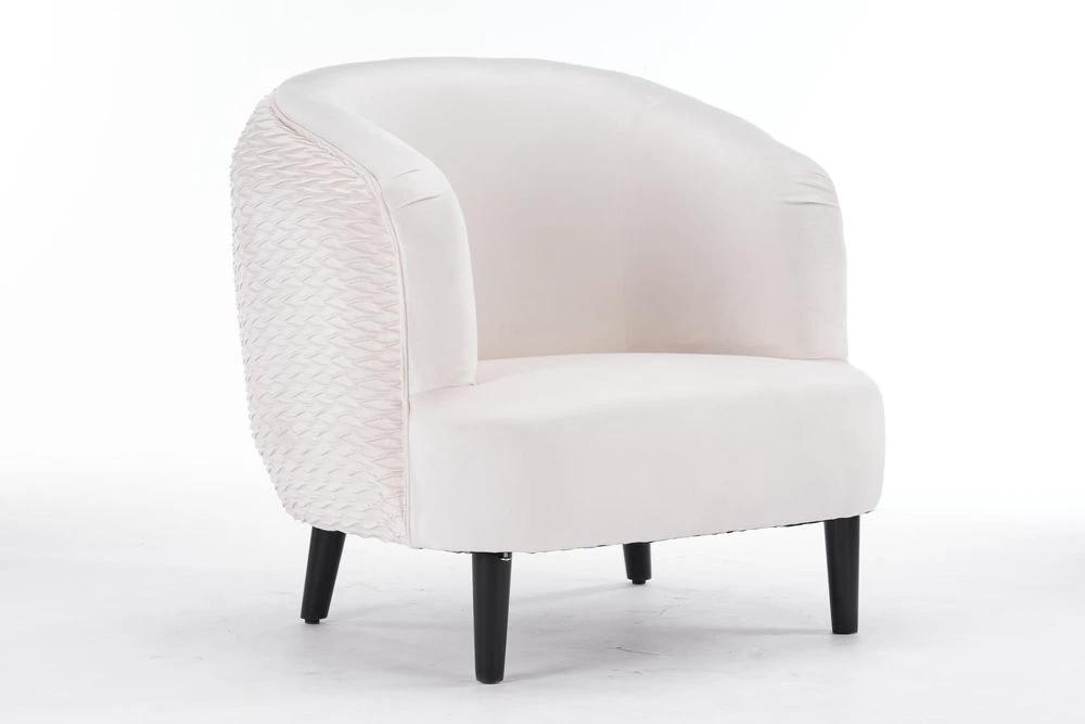 77CM CREAM VELVET ARM CHAIR by MSL