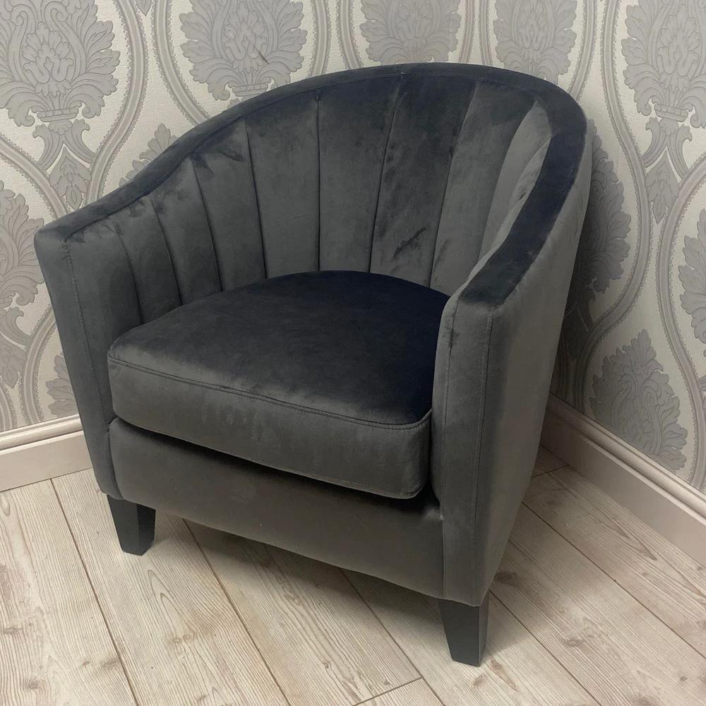 80CM LEAD COLOUR VELVET ARMCHAIR by MSL