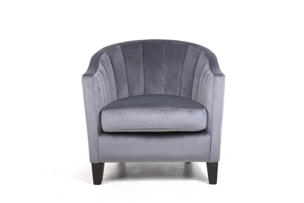 80CM LEAD COLOUR VELVET ARMCHAIR by MSL