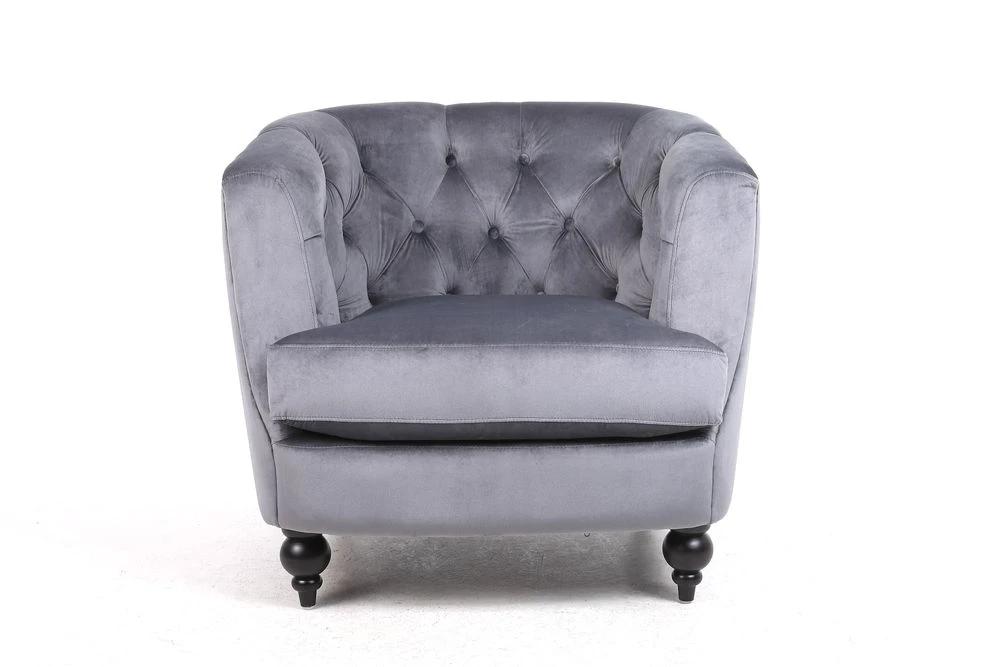 86cm Lead Colour Velvet Armchair by MSL
