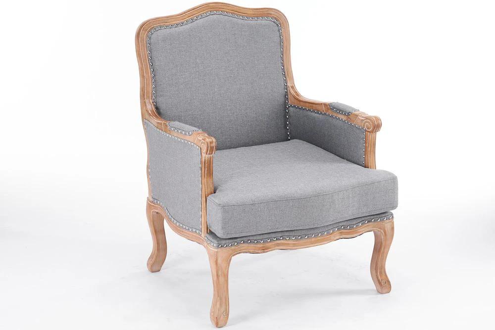 99CM GREY LINEN ARM CHAIR by MSL