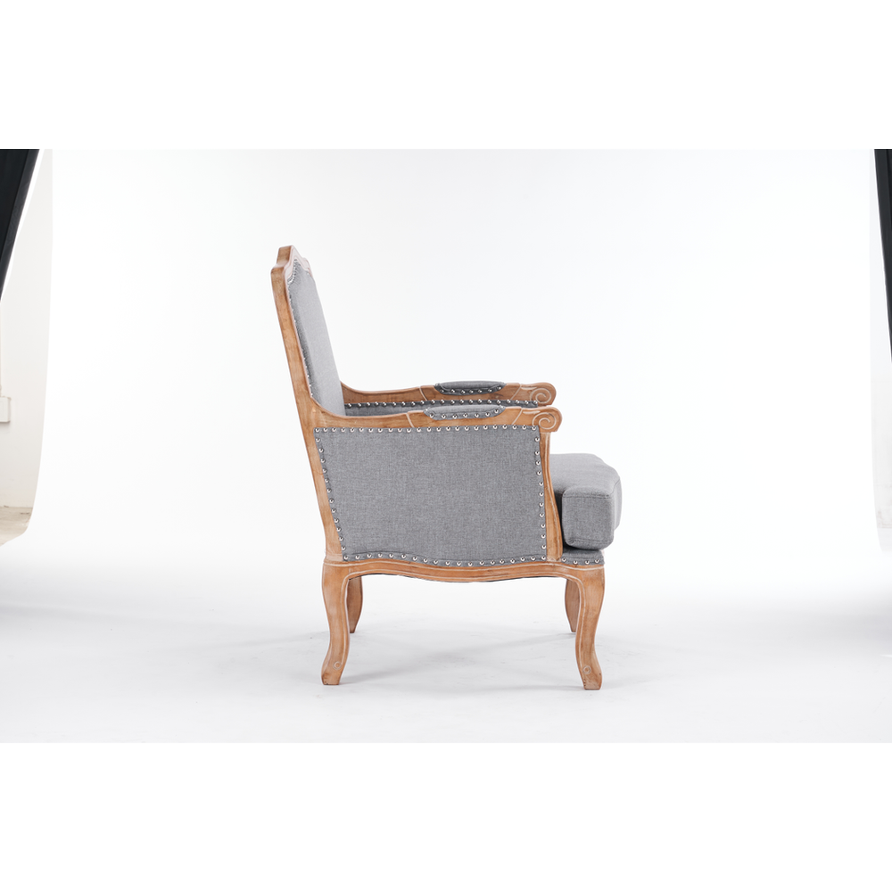 99CM GREY LINEN ARM CHAIR by MSL