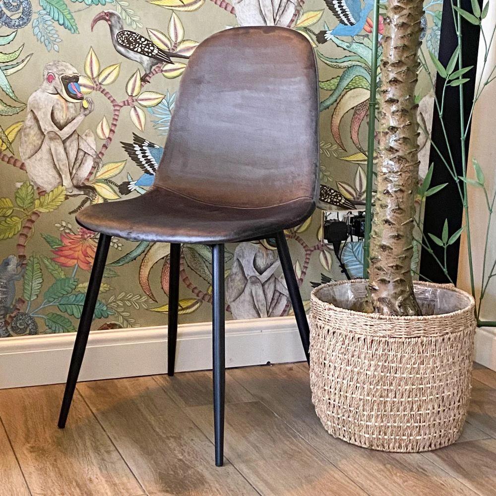 GREY FABRIC CHAIR BLACK METAL LEGS by MSL