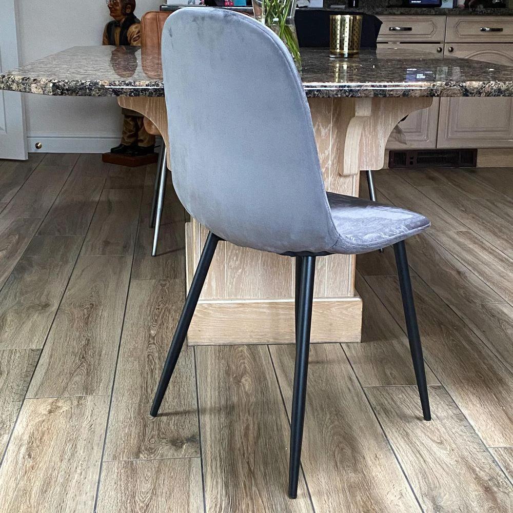 GREY FABRIC CHAIR BLACK METAL LEGS by MSL