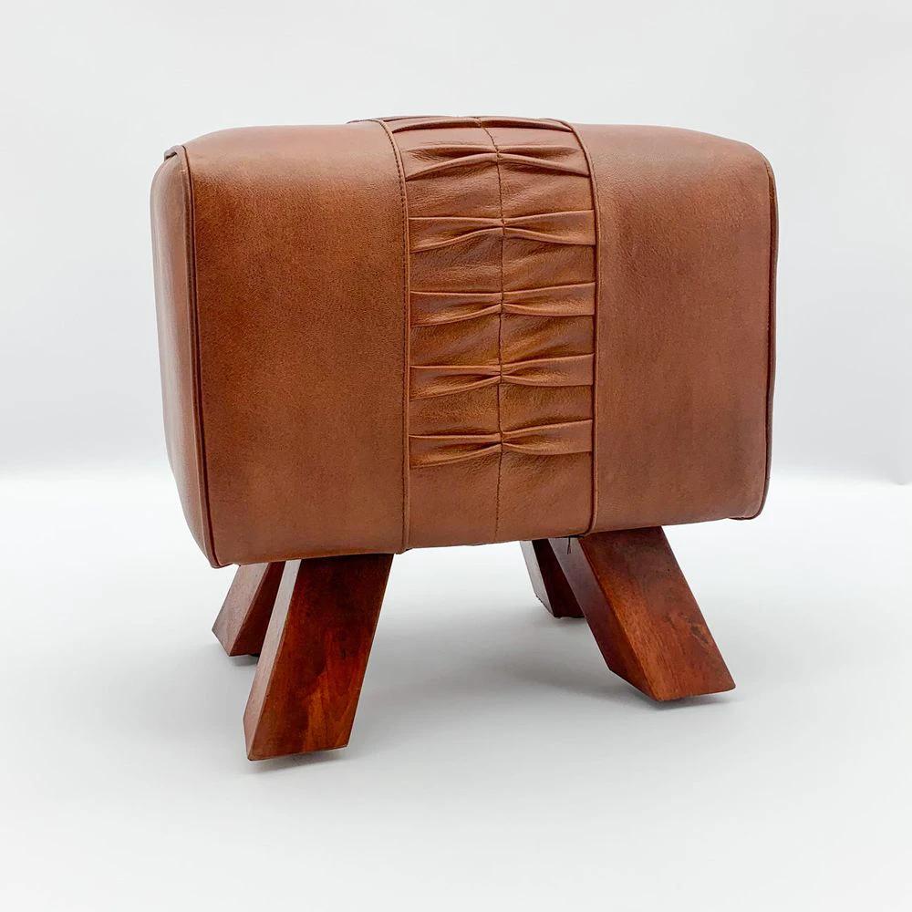 MSL 50cm Leather Footstool - Uncategorized Footstool