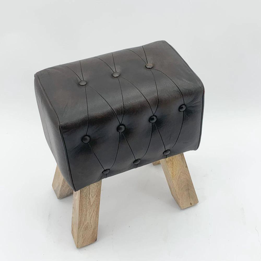 50cm Leather Footstool by MSL
