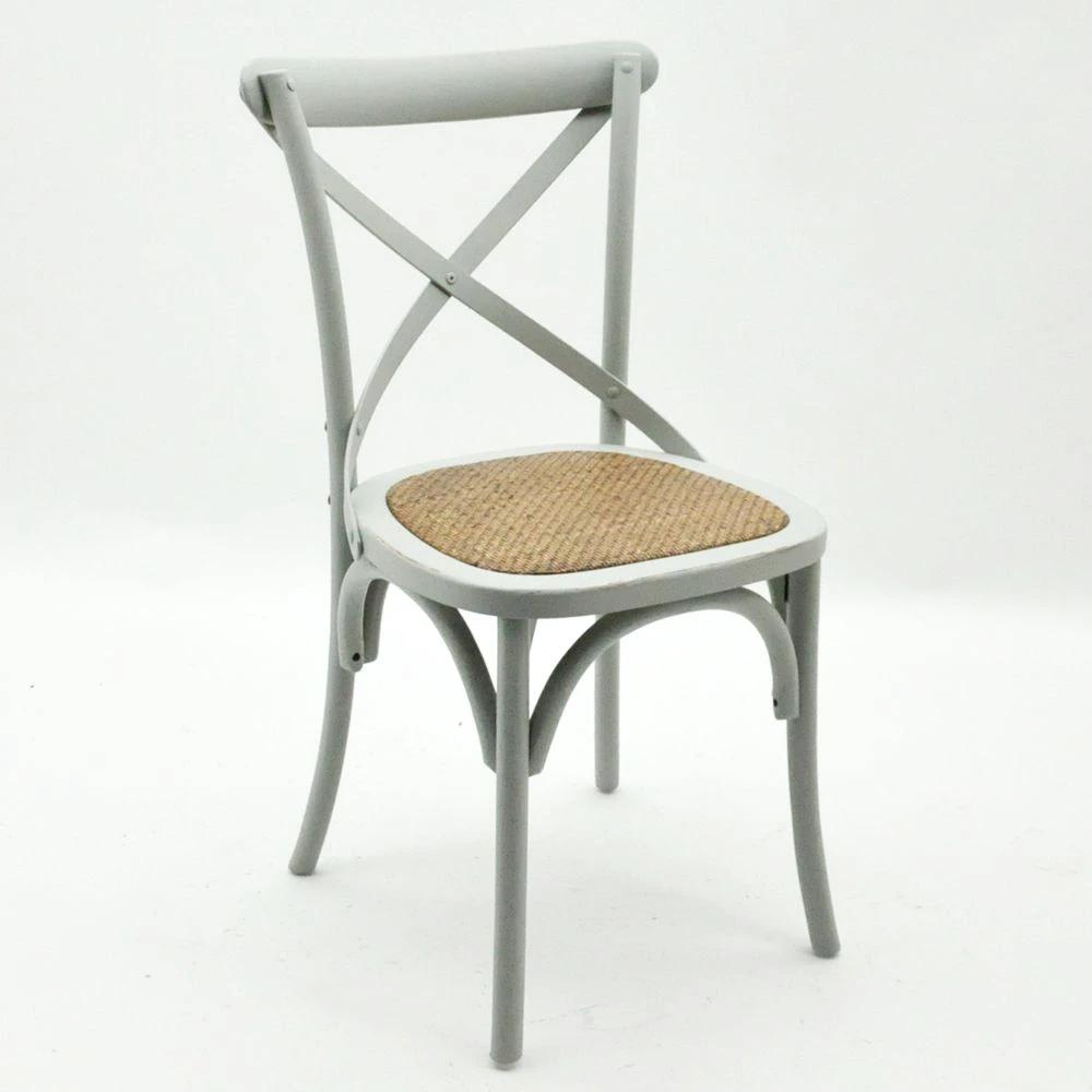 GREY FRENCH CROSS BACK CHAIR by MSL